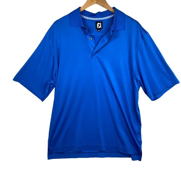 Footjoy Royal Blue Short Sleeve Athletic Fit Performance Golf Polo Size Large - Picture 1 of 3